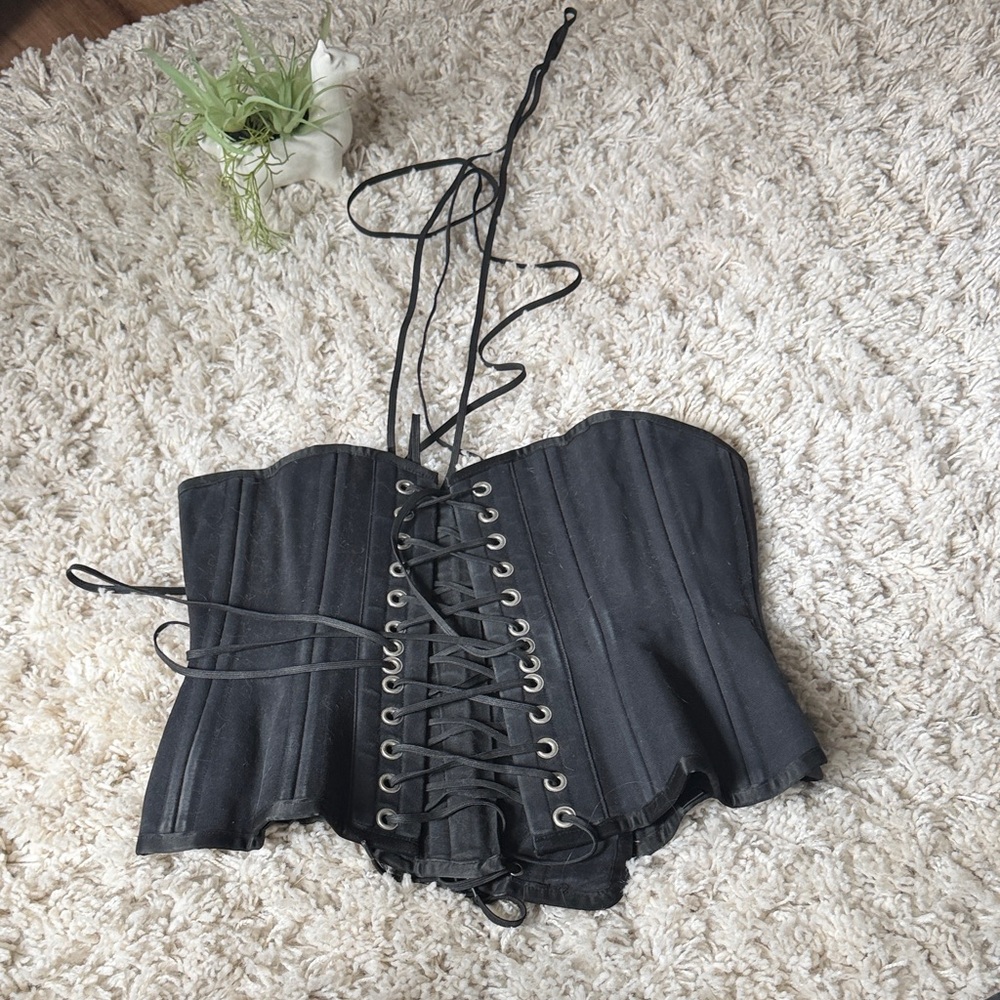 Chic professional Mystic City Corsets heavy duty 26 in black Lace-Up Corset Top